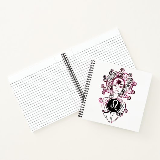 Personalisiert Leo Art Deco Lady Notizblock (Innenseite)