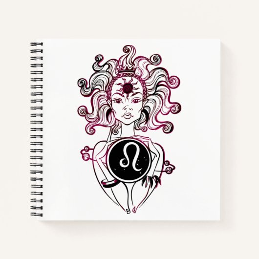 Personalisiert Leo Art Deco Lady Notizblock (Vorderseite)