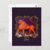 Personalisiert Leo Löwe Sternzeichen Geschenke, Vi Postkarte (Vorne/Hinten)