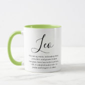 Personalisiert Leo Zodiac-Zeichen Name und Merkmal Tasse (Links)
