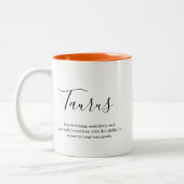 Personalisiert Leo Zodiac-Zeichen Name und Merkmal Zweifarbige Tasse (Links)