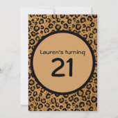 Personalisiert Leopard 21. Geburtstag Einladung (Rückseite)