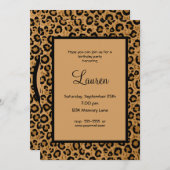 Personalisiert Leopard 21. Geburtstag Einladung (Vorne/Hinten)
