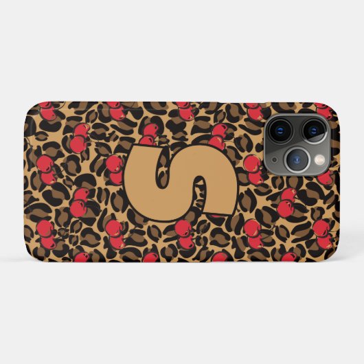 Personalisiert Leopard Cherries Case-Mate iPhone Hülle (Rückseite (Horizontal))