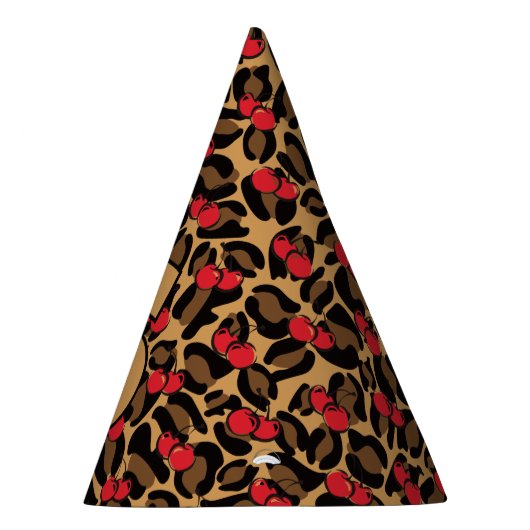 Personalisiert Leopard Cherries Partyhütchen (Rechts)