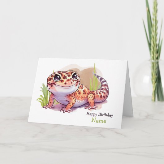 Personalisiert Leopard Gecko Grußkarte Karte (Vorderseite)