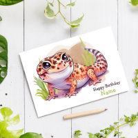 Personalisiert Leopard Gecko Grußkarte