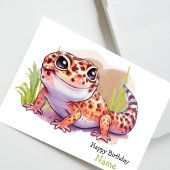 Personalisiert Leopard Gecko Grußkarte Karte
