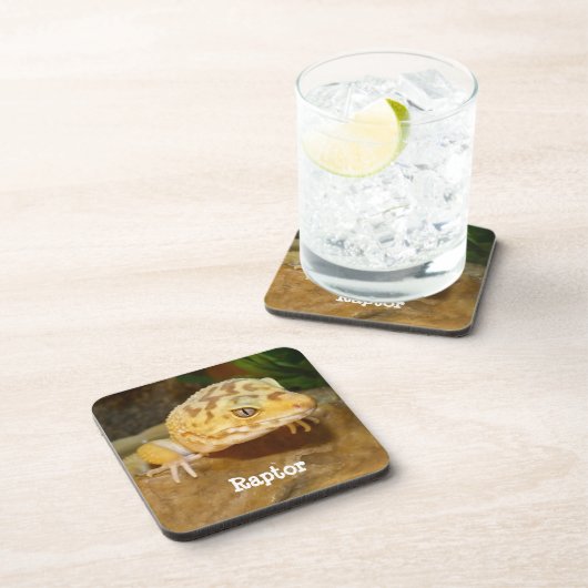 Personalisiert Leopard Gecko Lizard Getränkeuntersetzer (Rechte Seite)