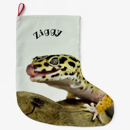 Personalisiert Leopard Gecko Lizard Großer Weihnachtsstrumpf