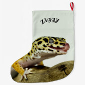 Personalisiert Leopard Gecko Lizard Großer Weihnachtsstrumpf (Rückseite)