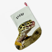Personalisiert Leopard Gecko Lizard Großer Weihnachtsstrumpf (Rückseite (Hängend))