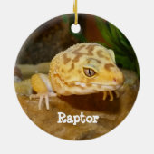 Personalisiert Leopard Gecko Lizard Keramik Ornament (Hinten)