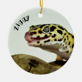 Personalisiert Leopard Gecko Lizard Keramik Ornament (Vorne)