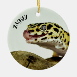 Personalisiert Leopard Gecko Lizard Keramik Ornament