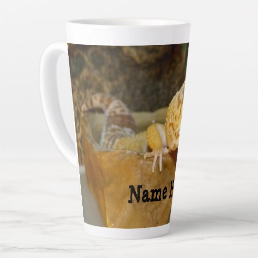 Personalisiert Leopard Gecko Lizard Milchtasse (Linke Ecke)