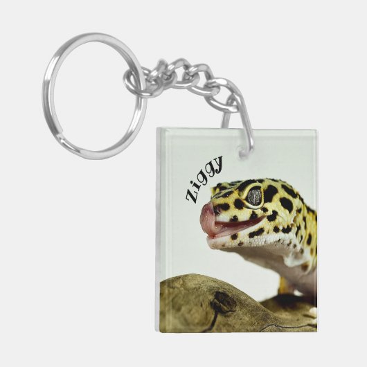 Personalisiert Leopard Gecko Lizard Schlüsselanhän Schlüsselanhänger (Vorderseite links)