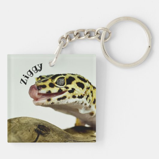 Personalisiert Leopard Gecko Lizard Schlüsselanhän Schlüsselanhänger (Rückseite)