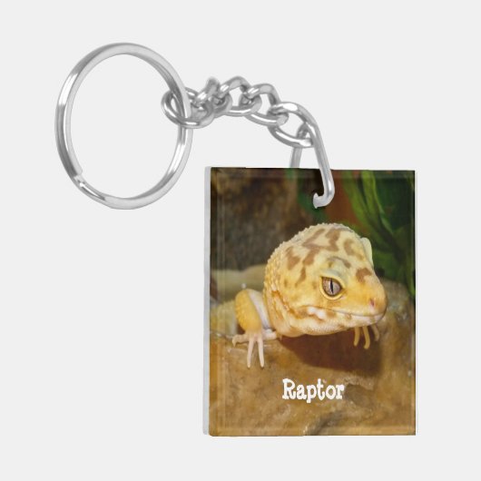 Personalisiert Leopard Gecko Lizard Schlüsselanhänger (Vorderseite links)