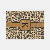 Personalisiert Leopard Jaguar Animal Print Muster Fleecedecke (Vorderseite (Horizontal))