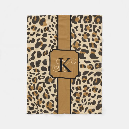 Personalisiert Leopard Jaguar Animal Print Muster Fleecedecke (Vorderseite)