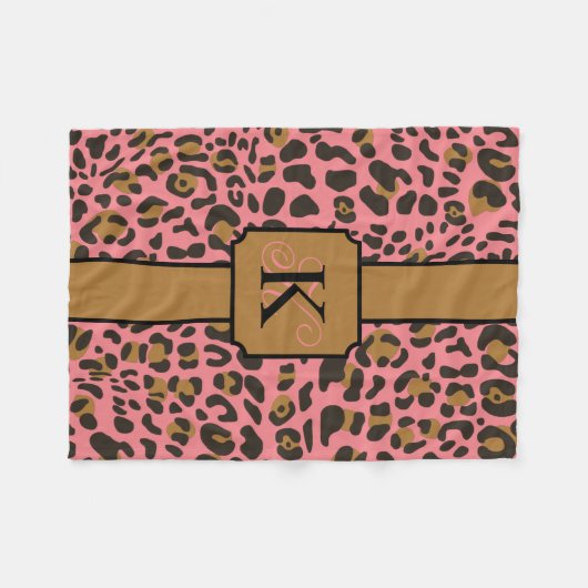 Personalisiert Leopard Jaguar Animal Print Muster Fleecedecke (Vorderseite (Horizontal))