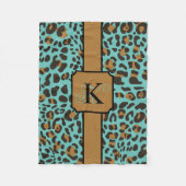 Personalisiert Leopard Jaguar Animal Print Muster Fleecedecke (Vorderseite)
