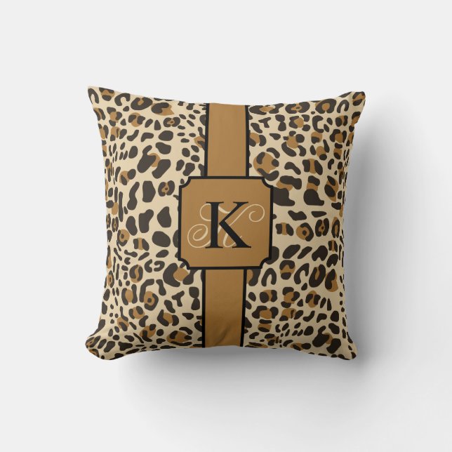 Personalisiert Leopard Jaguar Animal Print Muster Kissen (Vorderseite)