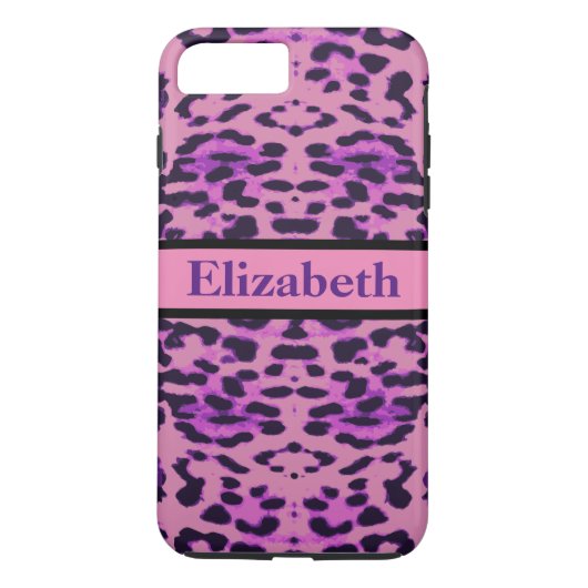 Personalisiert Leopard Lila Kristall Case-Mate iPhone Hülle (Rückseite)