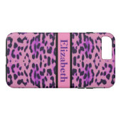 Personalisiert Leopard Lila Kristall Case-Mate iPhone Hülle (Rückseite (Horizontal))
