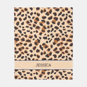 Personalisiert Leopard Muster Brown Wild Cat Spot Fleecedecke