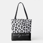 Personalisiert Leopard Muster Tote Bag Tasche (Rückseite)