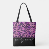 Personalisiert Leopard Muster Tote Bag Tasche (Rückseite)