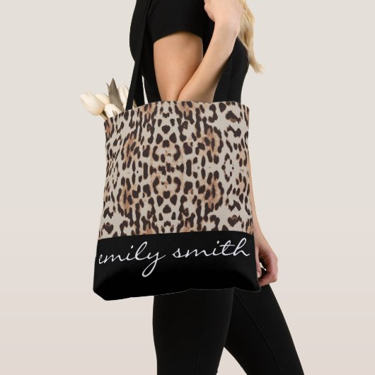 Personalisiert Leopard Muster Tote Bag Tasche (Von Nahem)