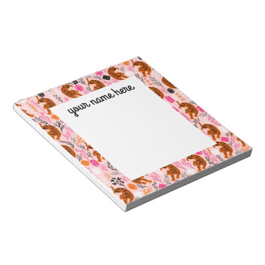 Personalisiert Leopard Notepad Notizblock (angewinkelt)