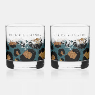Personalisiert Leopard Print Bar Gläser
