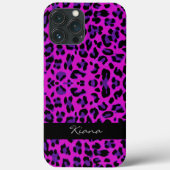 Personalisiert Leopard Print Magenta Case-Mate iPhone Hülle (Rückseite)