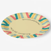 Personalisiert Let's Get Beachy mehrfarbig Pappteller (Schrägansicht)