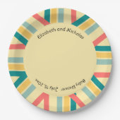 Personalisiert Let's Get Beachy mehrfarbig Pappteller (Vorderseite)