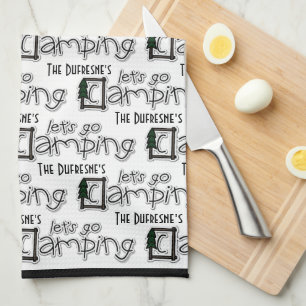 Personalisiert "Let's Go Camping" Geschirrtuch