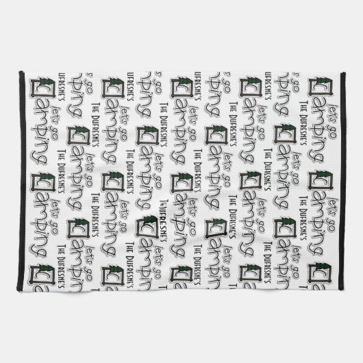 Personalisiert "Let's Go Camping" Geschirrtuch (Horizontal)