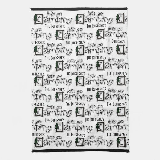 Personalisiert "Let's Go Camping" Geschirrtuch (Vertikal)