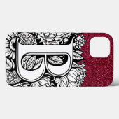 Personalisiert Letter B Glitzer Tattoo Blume Case-Mate iPhone Hülle (Rückseite (Horizontal))