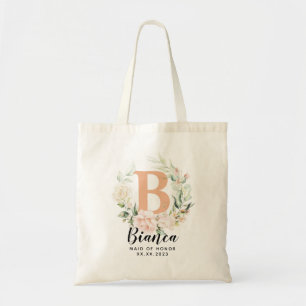 Personalisiert Letter Greenery Bridesmaid Tote Bag Tragetasche