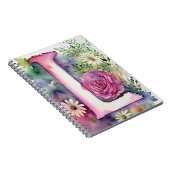 Personalisiert Letter L Floral Watercolor Notebook Notizblock (Rechte Seite)