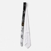 Personalisiert Letter Neck Tie Schwarz-weiß Marble Krawatte (Rückseite)