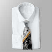 Personalisiert Letter Neck Tie Schwarz-weiß Marble Krawatte (Gebunden)