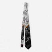 Personalisiert Letter Neck Tie Schwarz-weiß Marble Krawatte (Rückseite)