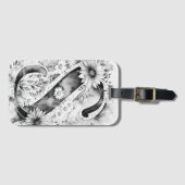 Personalisiert Letter S Daisy Floral Water color Gepäckanhänger (Vorderseite (Horizontal))
