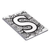 Personalisiert Letter S floral Tattoo Style Monogr Notizblock (Rechte Seite)